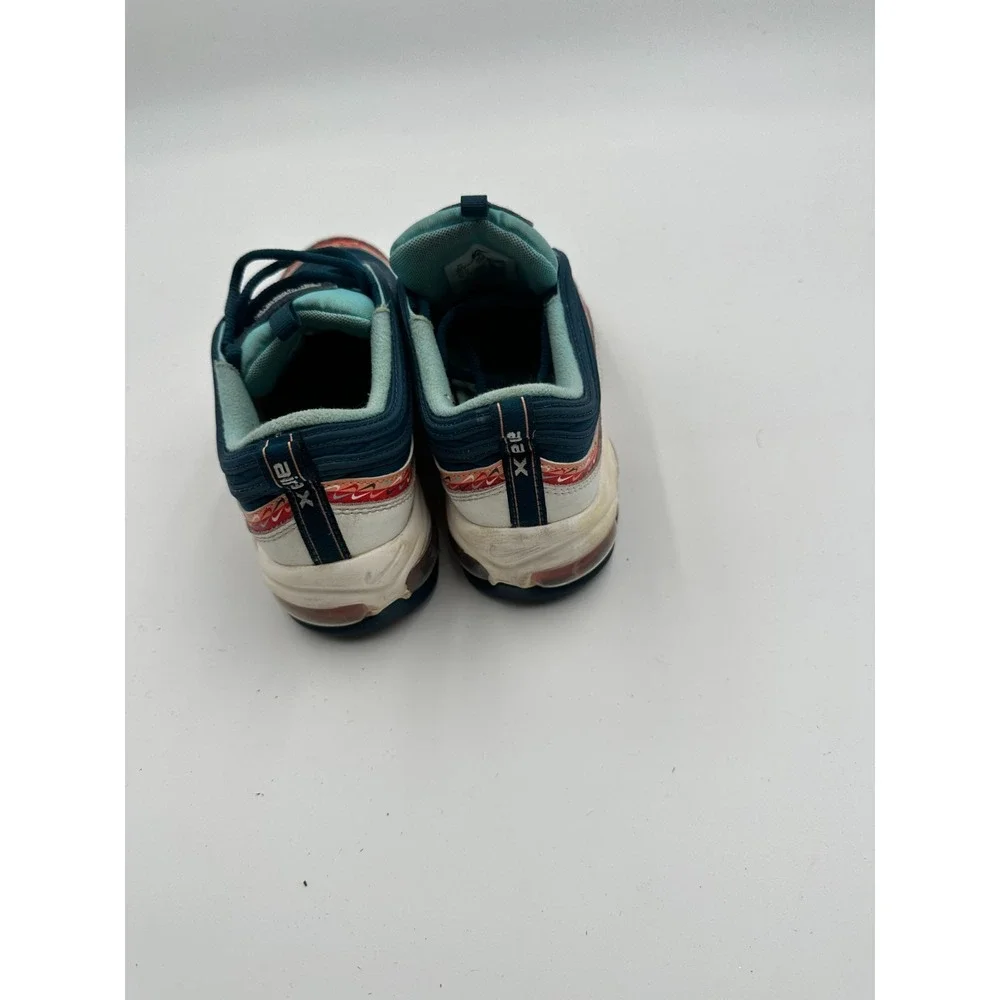 Nike Air Max 97 CQ4818-400 Kids Running Shoes US 7 White Blue Orange‎ Sneakers